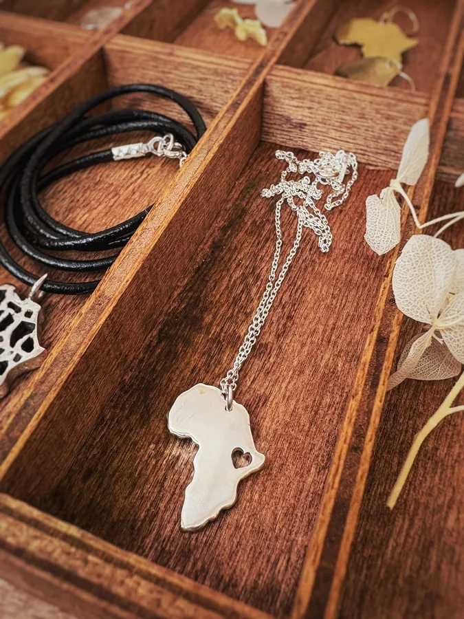 Silver Map Africa Pendant Handmade In Barcelona By Africandreamland