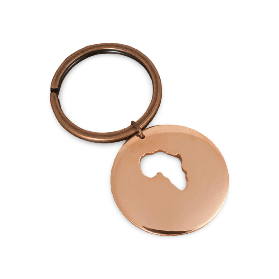 africa keychain copper