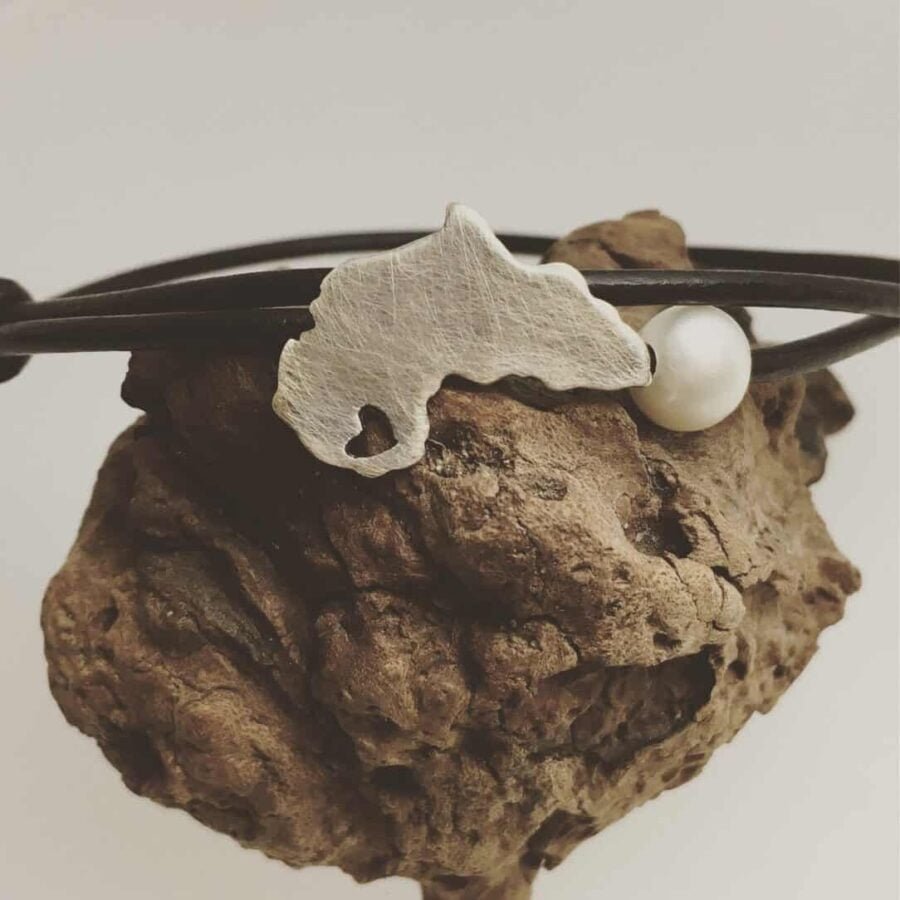 Africa Map Bracelet With Pearl