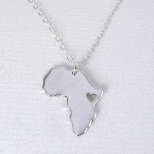 Colgante De Mapa De Plata De África