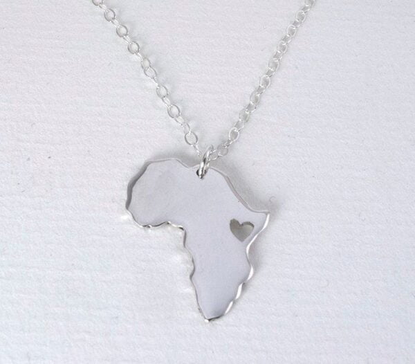 Africa Silver Map Pendant 4 &Bull; Africandreamland