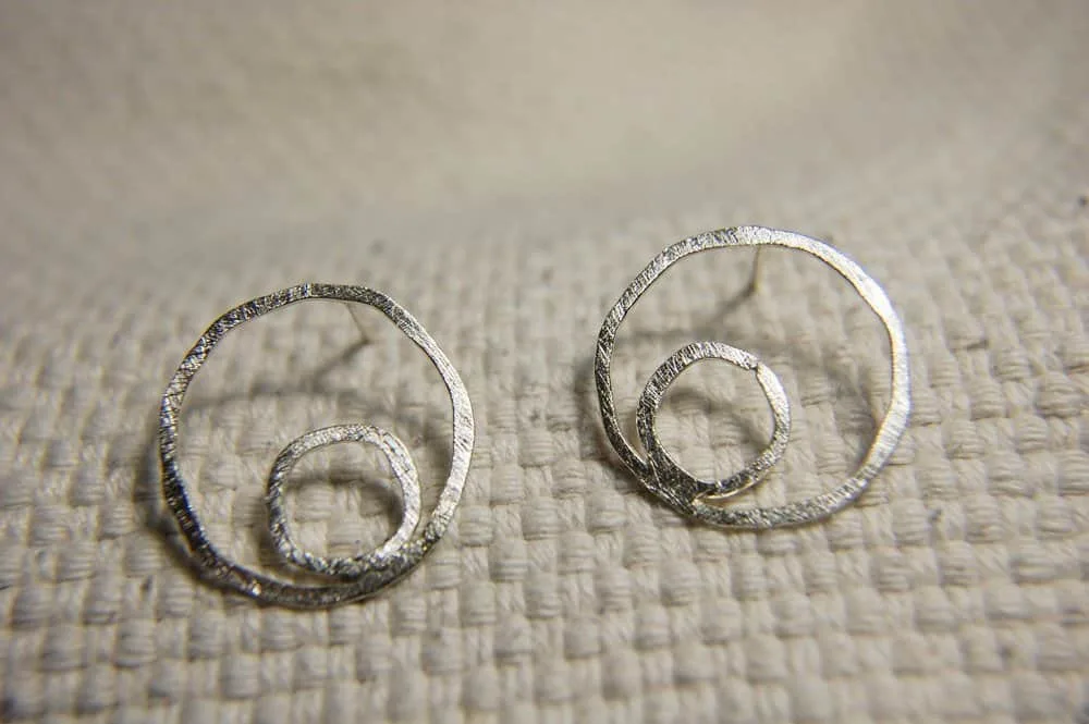Double Circle Earrings 3 By Africandreamland Cicle Studs In Silver
