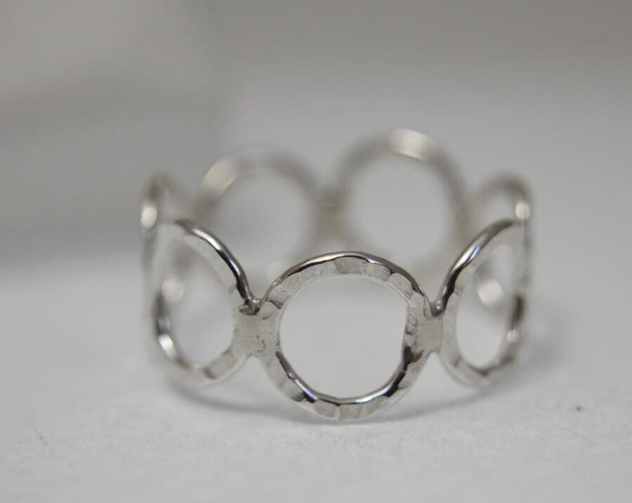 Silver ring textured