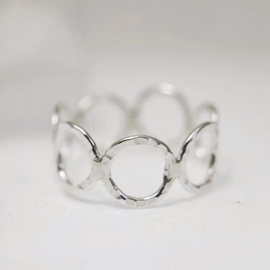 Rounds silver circle Ring handmade by AfricanDreamland