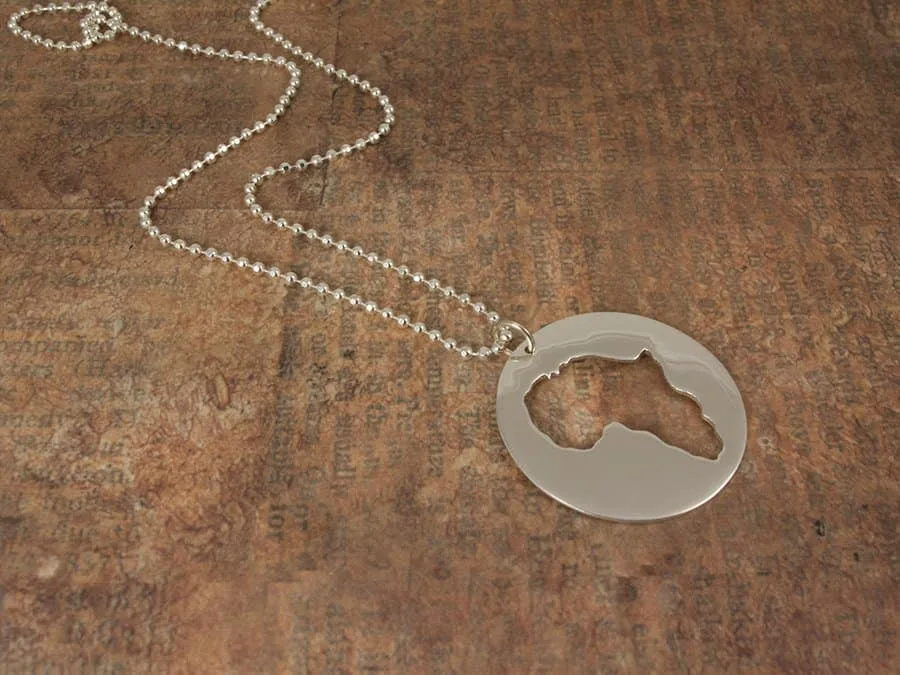 Silver Round Africa Pendant 3 by AfricanDreamland Round Africa Pendant