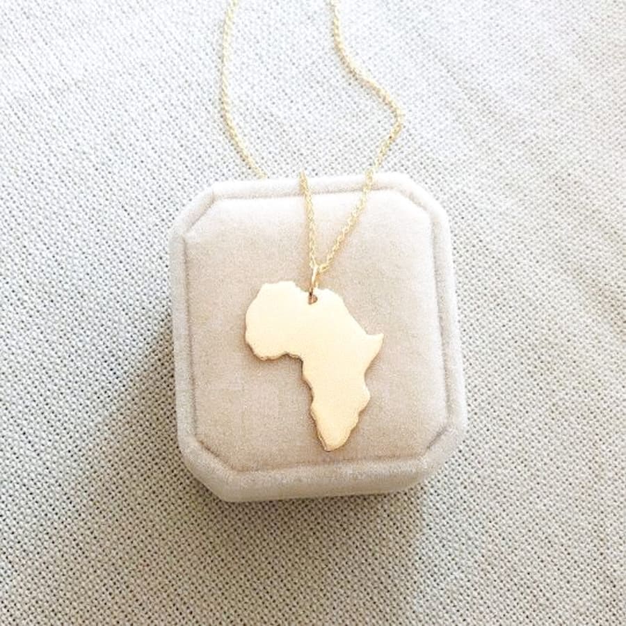 Gold Africa Pendant Big size handmade