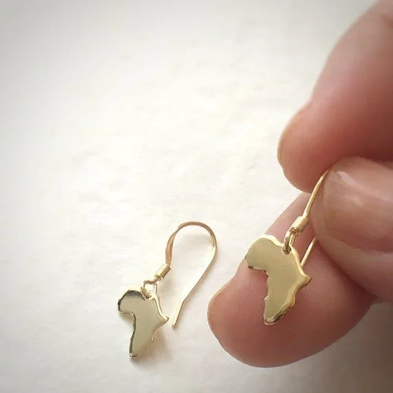 Pendientes Mapa África Dorados 6 by AfricanDreamland Pendientes Mapa África Dorados - Imagen 6