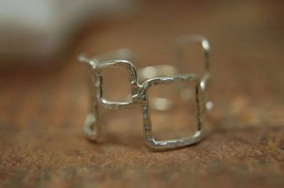 Anillo cuadrado asimétrico 5 by AfricanDreamland Anillo cuadrado asimétrico - Imagen 5