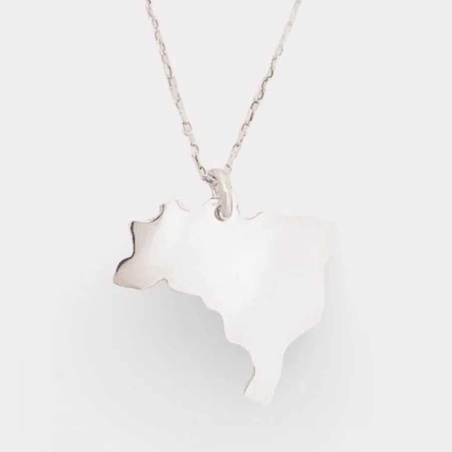 brasil map necklace