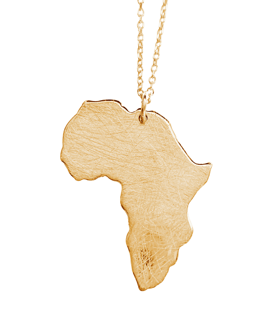 Gold Africa Necklace Textured Handmade By AfricanDreamland