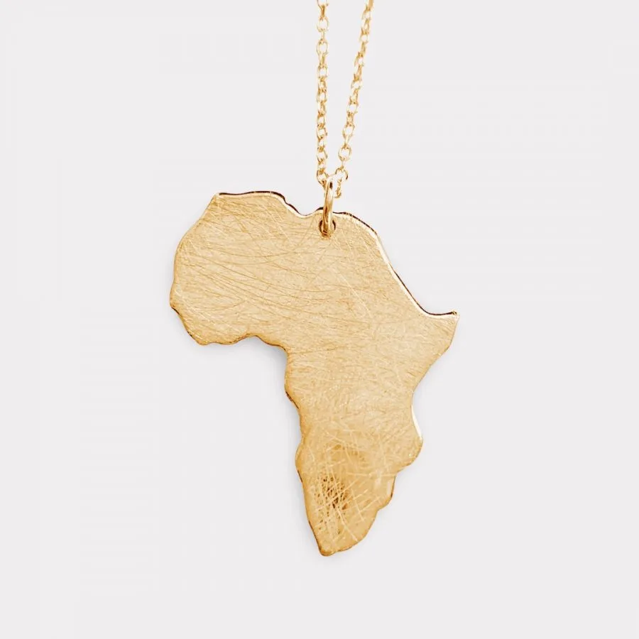 gold africa necklace textured