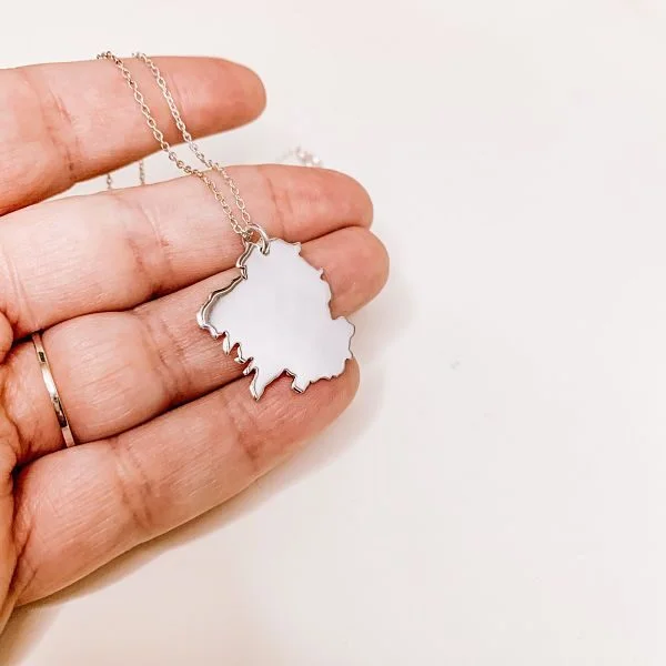 galicia map necklace handmade