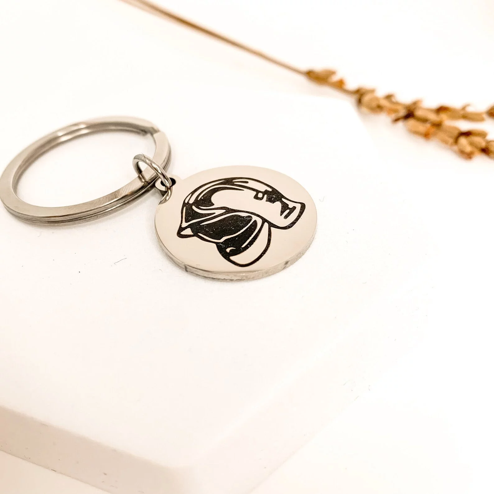 Firefighter Helmet Keychain Personalized