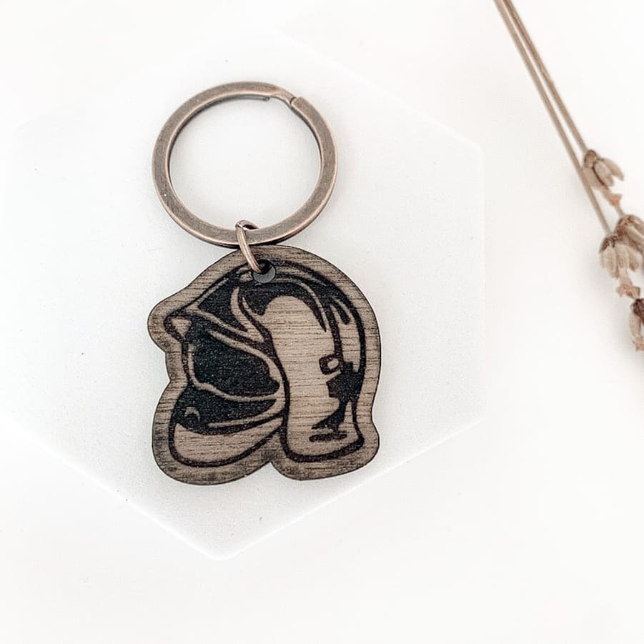 Firefighter Wood Keychain clauer casc bomber generalitat de catalunya