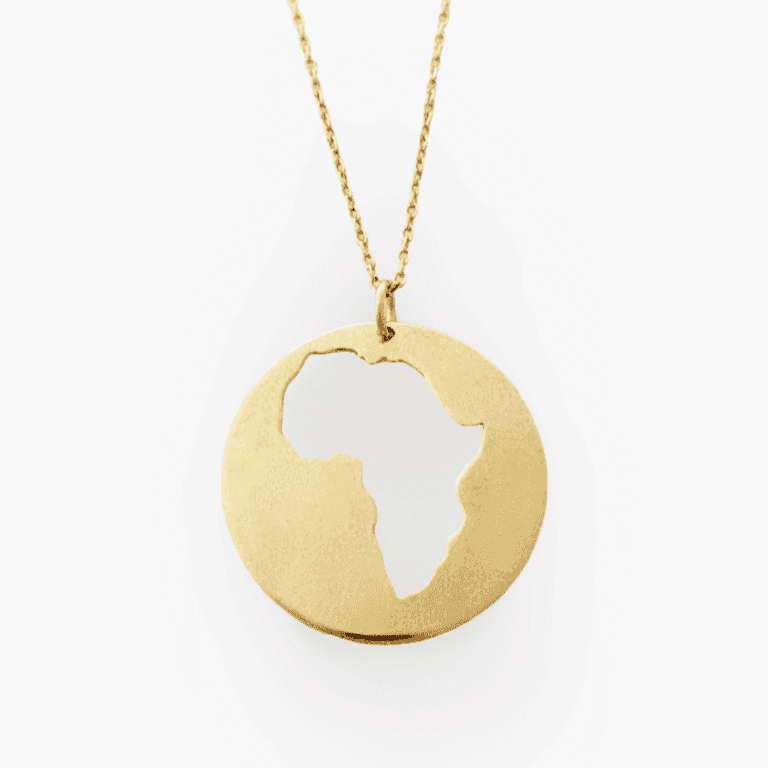 Gold africa Round Pendant handmade by Africandreamland