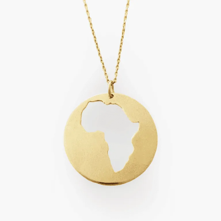 Gold africa Round Pendant handmade by Africandreamland