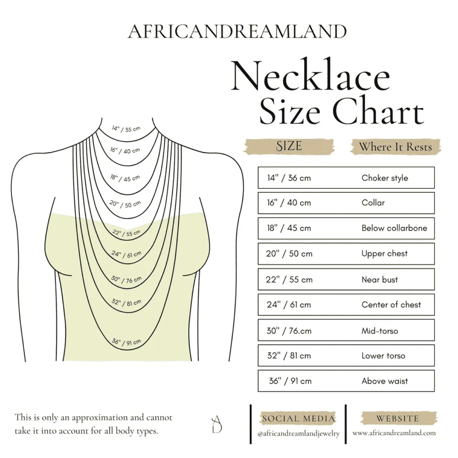 Necklace size chart africandreamland