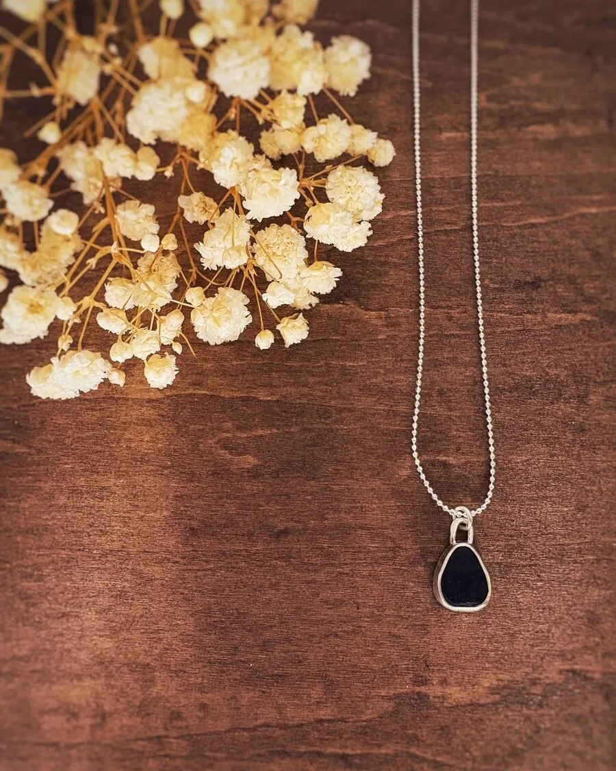 Collar Con Cristal Marino Lila 4 By Africandreamland A Precious Lilac Sea Glass Bezel Necklace