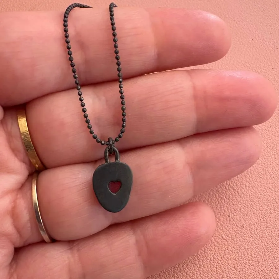 Back of Red Sea Glass Bezel Necklace AfricanDreamland
