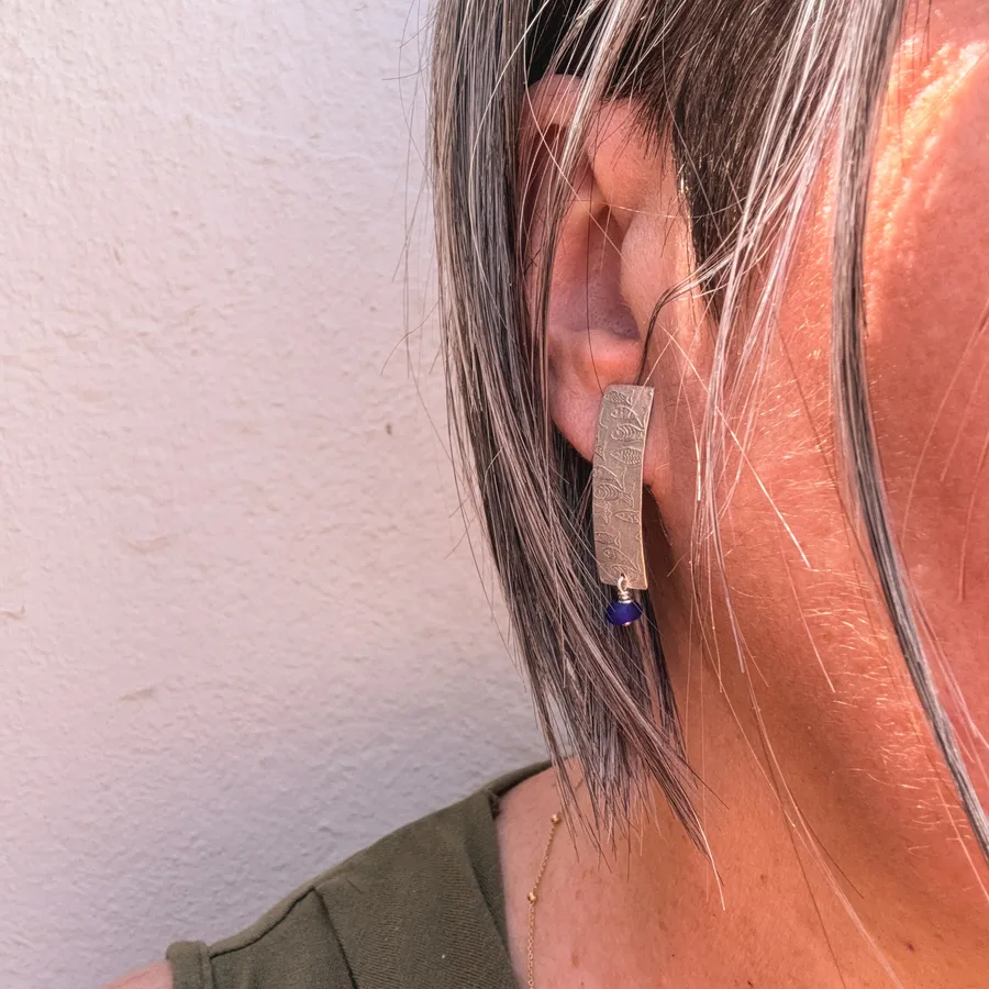 Dangle Fish Earrings with Blue Sea Glass 3 by AfricanDreamland Dangle Fish Earrings with Blue Sea Glass - Image 3