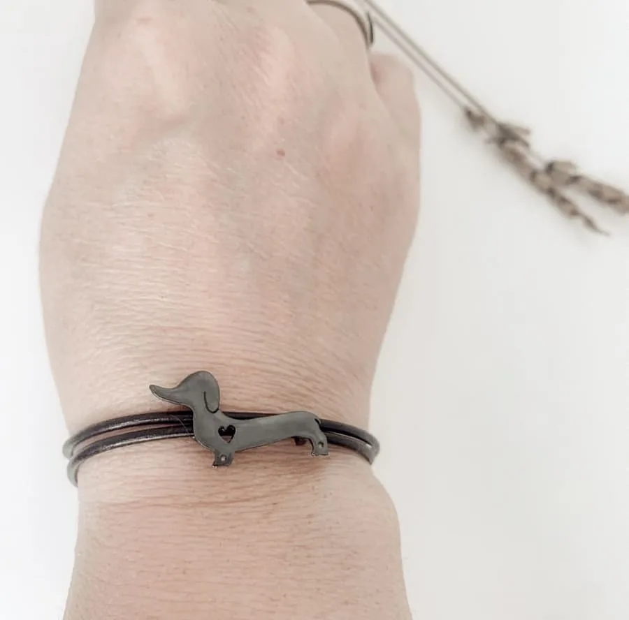 Black Sausage Dog Bracelet is perfect for the dachshund lovers AfricanDreamland