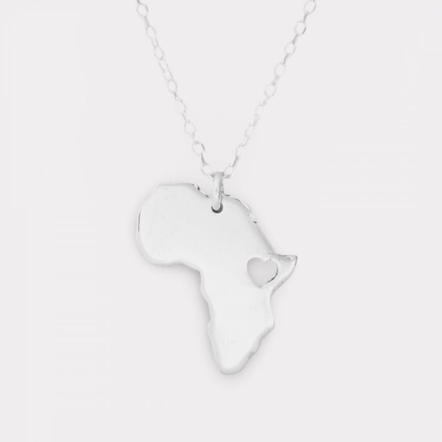 Silver Map Africa Pendant handmade by Africandreamland Barcelona
