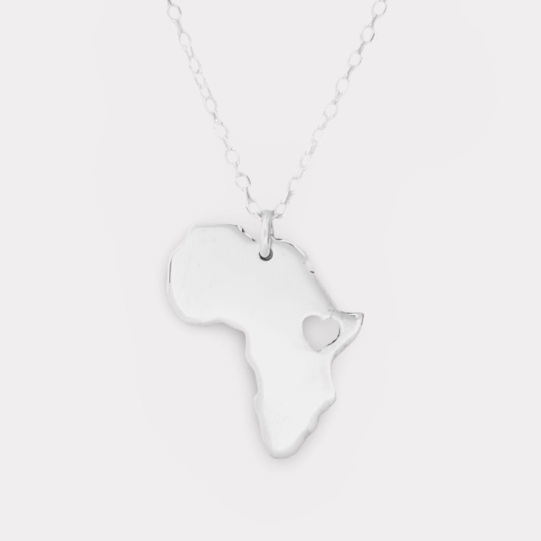Colgante Mapa África Pequeño 1 by AfricanDreamland Silver Map Africa Pendant