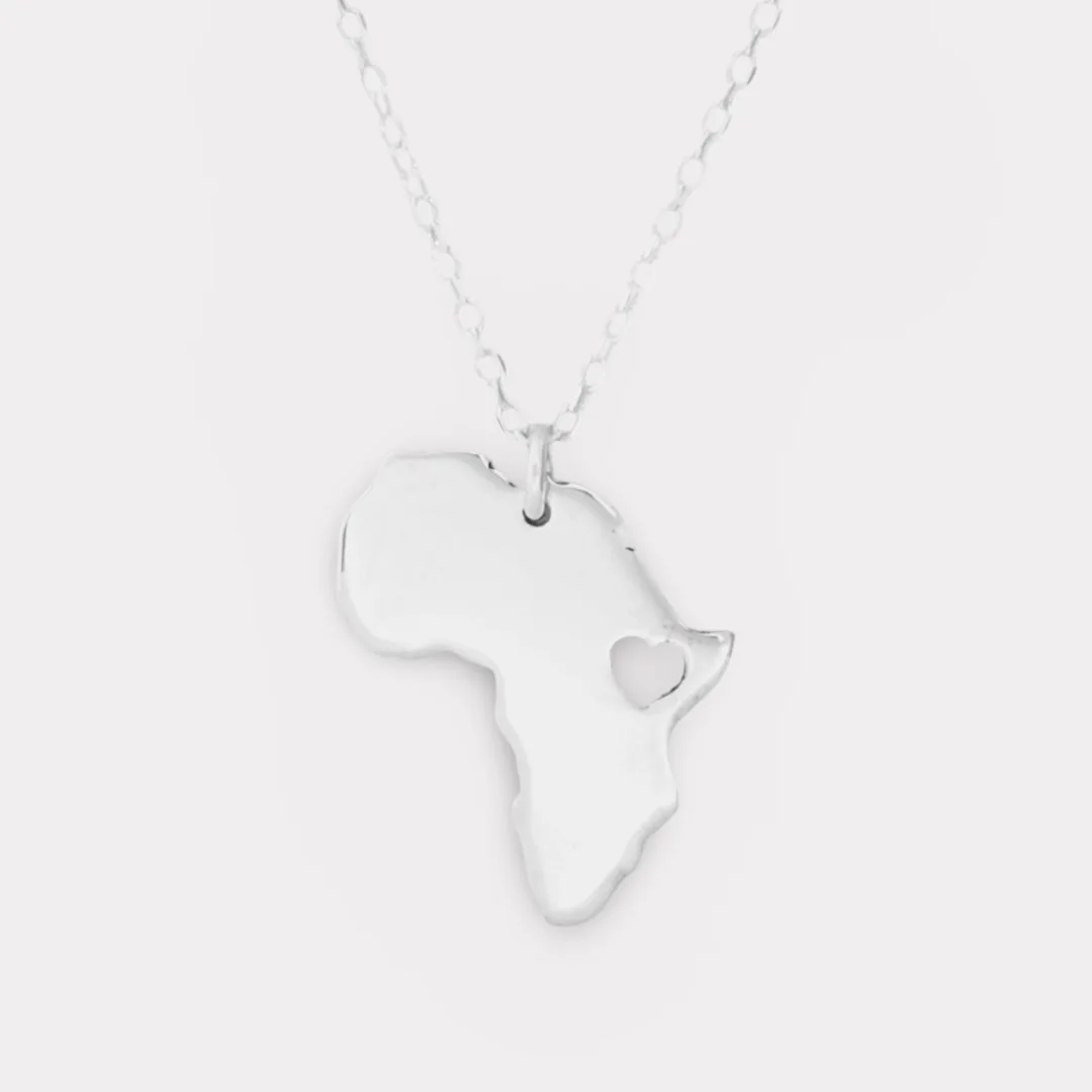 Silver Map Africa Pendant