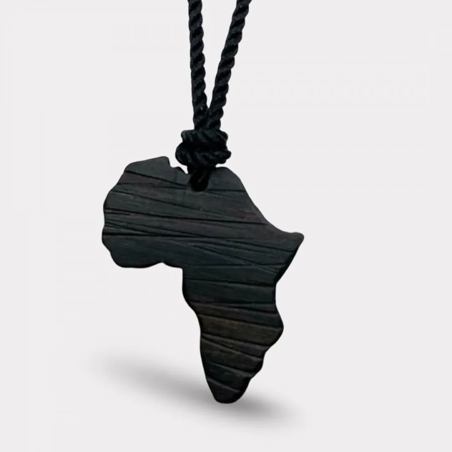 Ebony Wood Africa Pendant