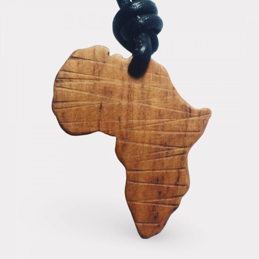 Ebony Africa Map Necklace