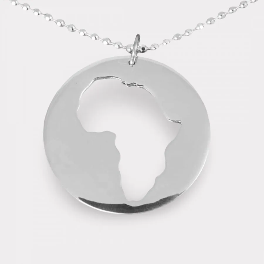 Silver Round Africa Pendant by AfricanDreamland