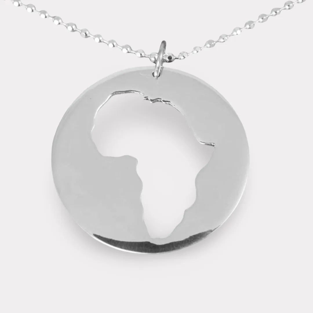 Silver Round Africa Pendant 1 by AfricanDreamland Silver Round Africa Pendant by AfricanDreamland