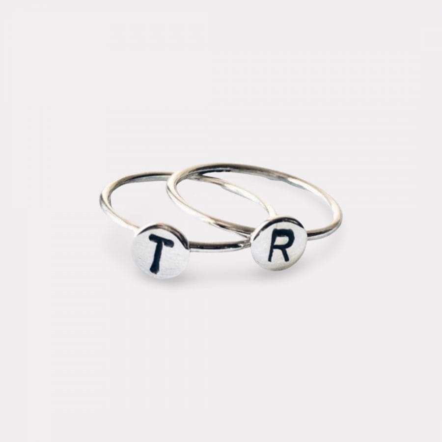 Silver Initial Ring by AfricanDreamland in Barcelona