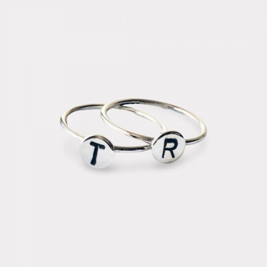 Silver Initial Ring by AfricanDreamland in Barcelona