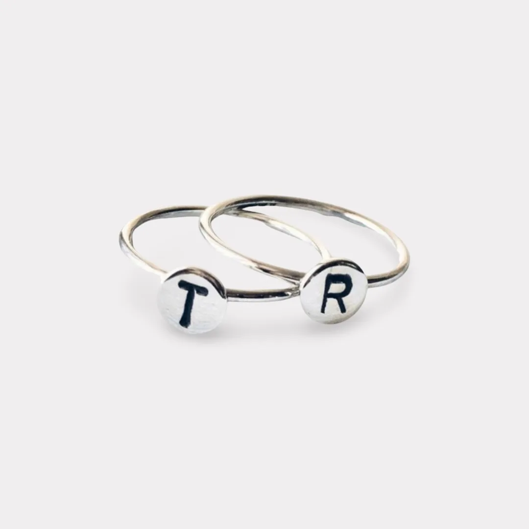 Silver Initial Ring By Africandreamland In Barcelona