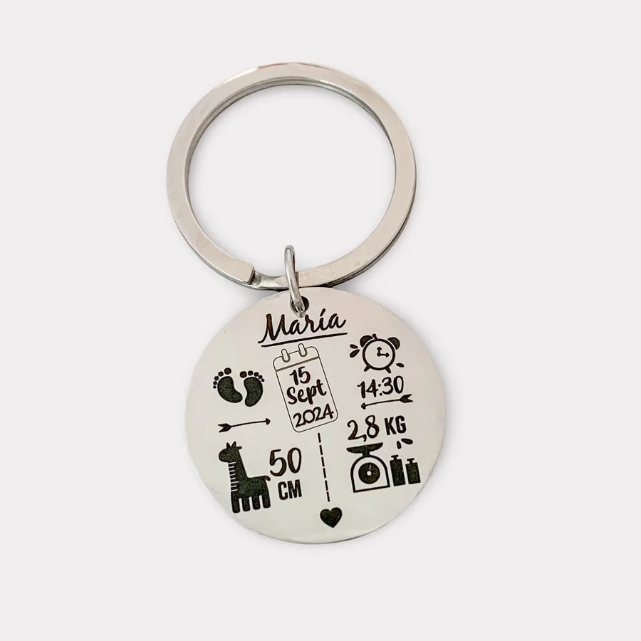 Personalized Baby Birth Keychain AfricanDreamland