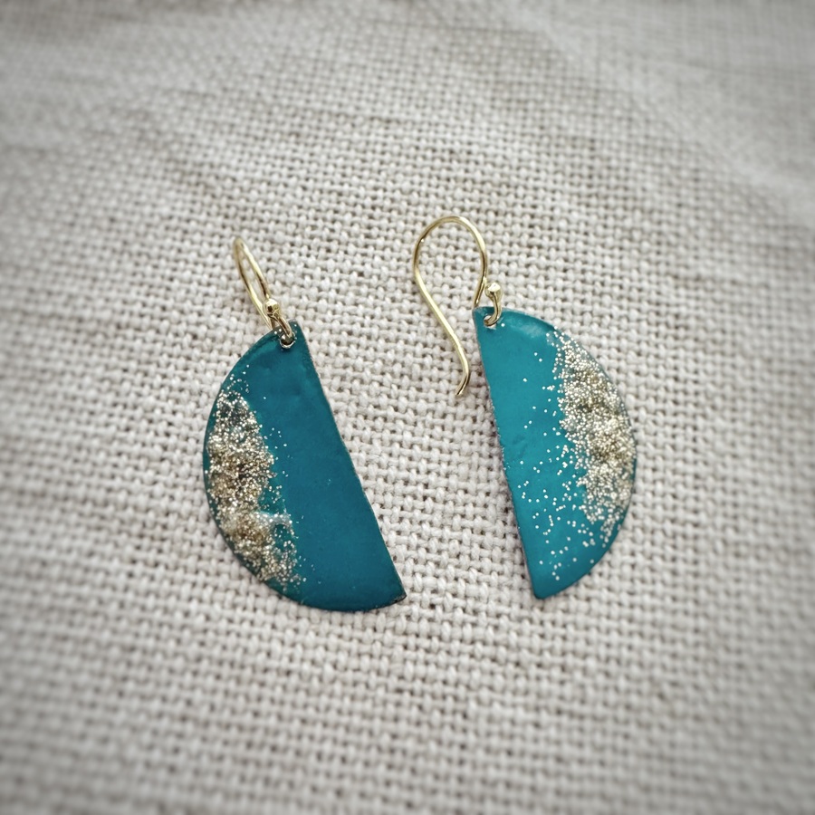 Turquoise Crescent Moon Earrings Africandreamland