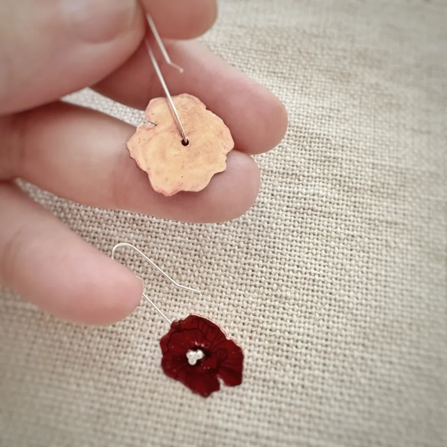 Pendientes De Amapola Roja - Imagen 4