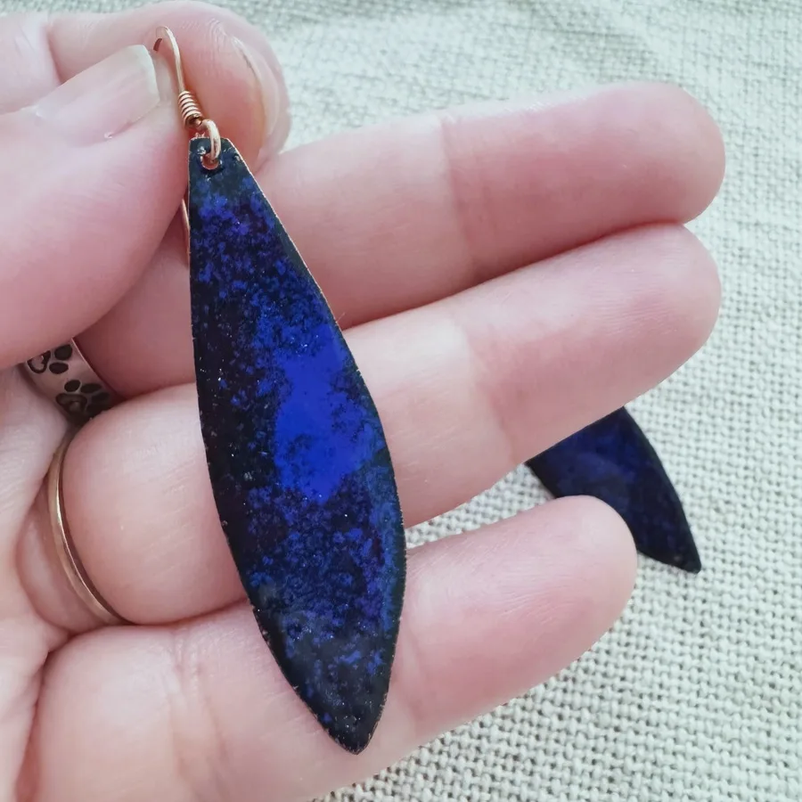 Pendientes De Hoja Azul - Imagen 3