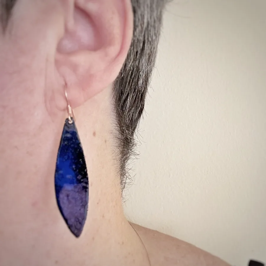 Pendientes De Hoja Azul - Imagen 4