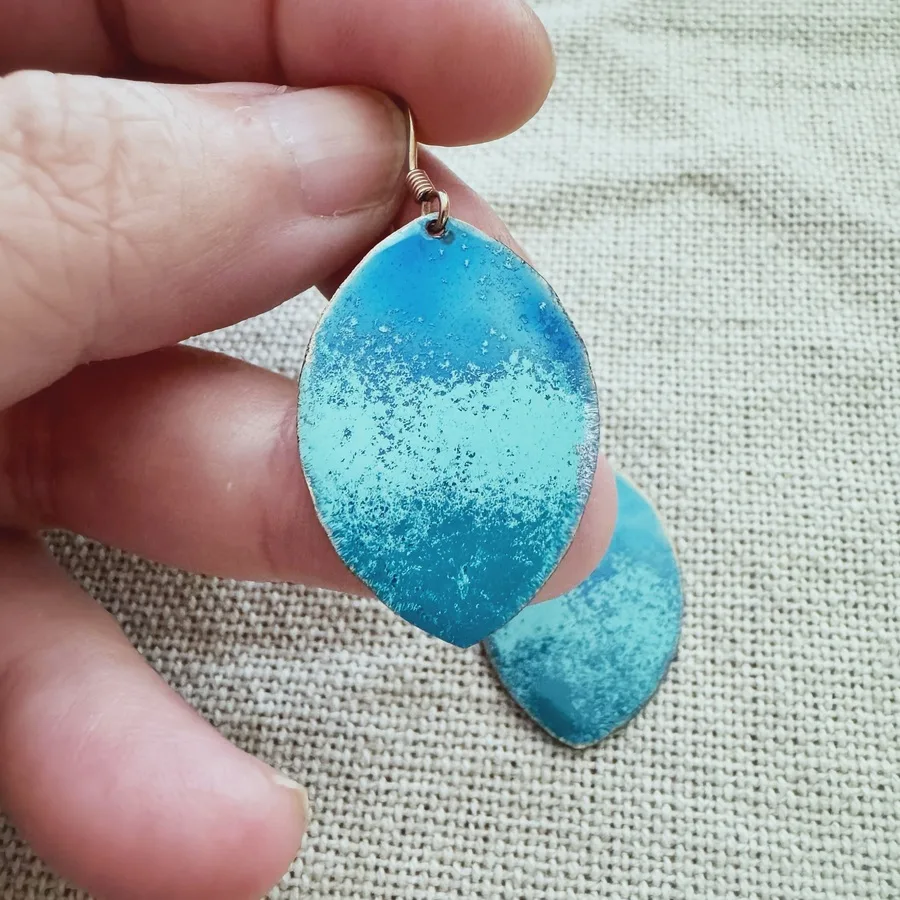 Pendientes De Hoja Turquesa - Imagen 2