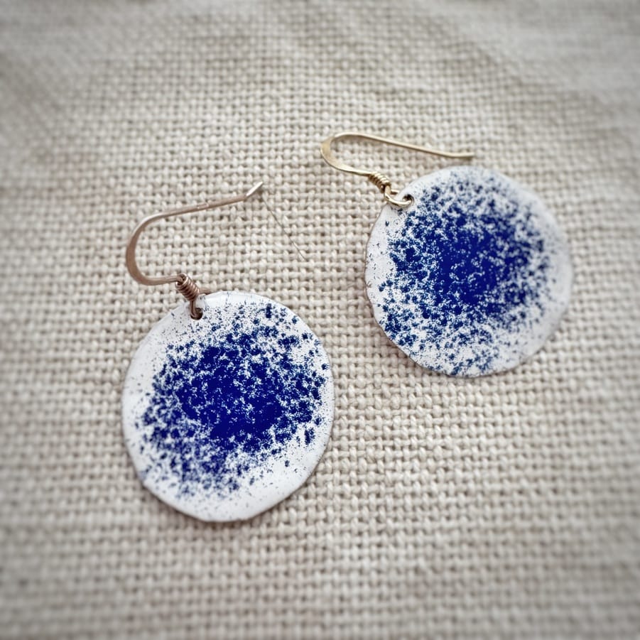Round Cobalt Blue Earrings